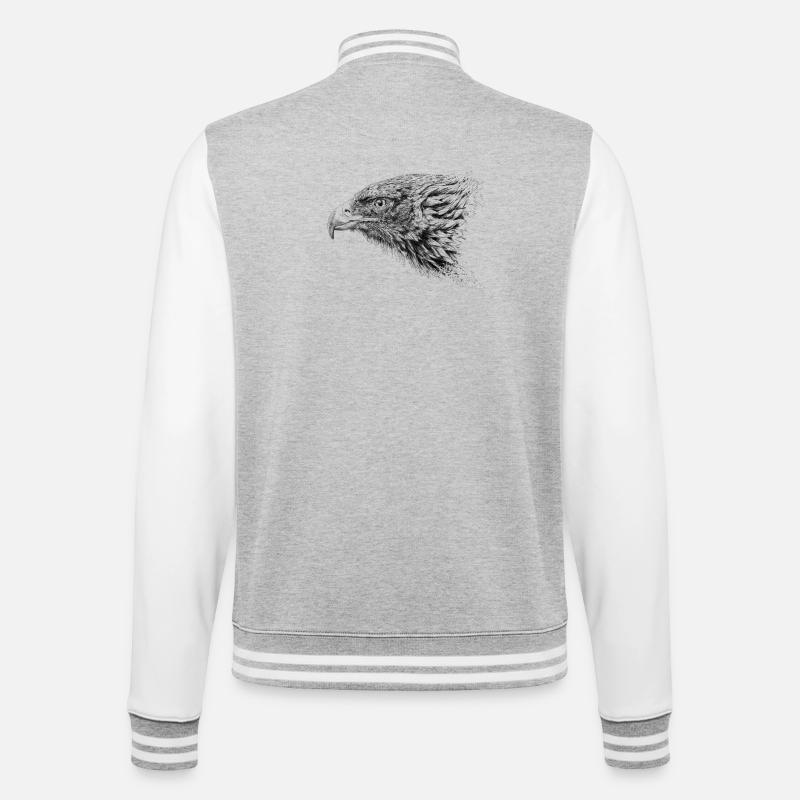 Eagle - College Sweat Jacket - heather grey/white