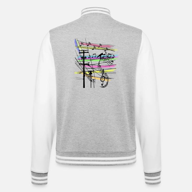 Notes de musique - Veste Teddy - gris chiné / blanc