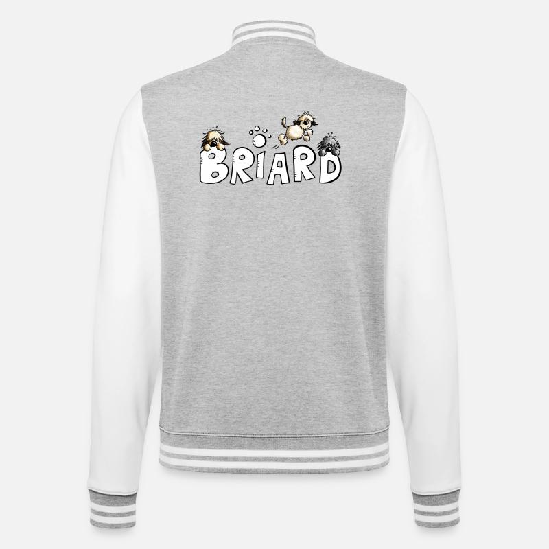 Briard Comic Font - Chien - Chiens - Veste Teddy - gris chiné / blanc