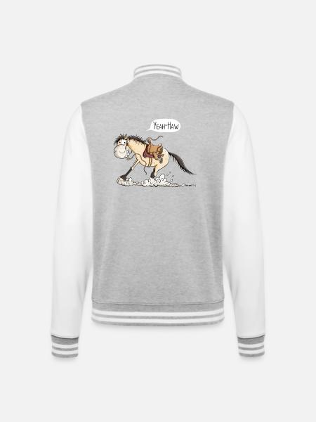 Yeah Haw Quarter Horse - College Sweat Jacket - heather grey/white