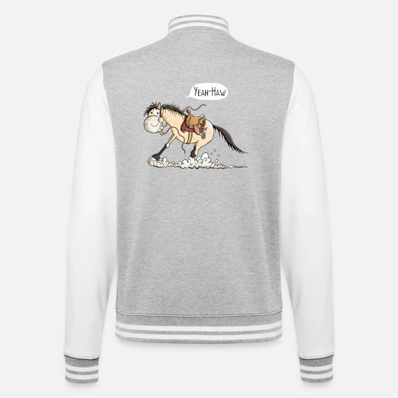 Yeah Haw Quarter Horse - Veste Teddy - gris chiné / blanc