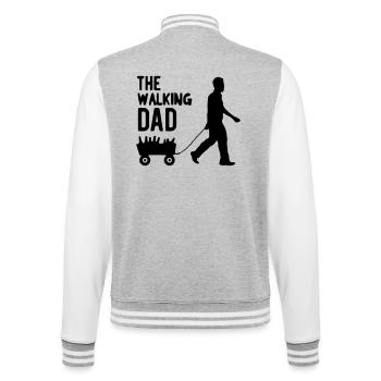 The walking dad - College Sweat Jacket - heather grey/white - Back - Marisol (170cm)