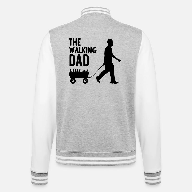 The walking dad - College-Sweatjacke - Grau meliert/Weiß