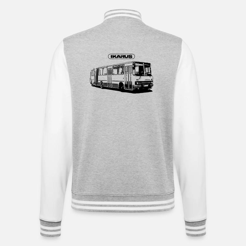 IKARUS 280 - College-Sweatjacke - Grau meliert/Weiß