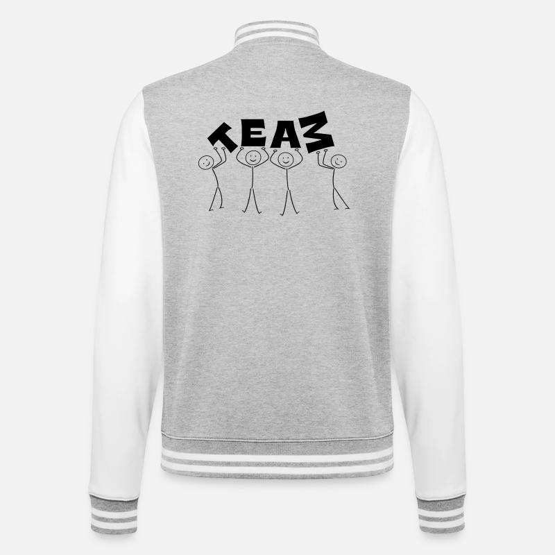 team - College Sweat Jacket - heather grey/white