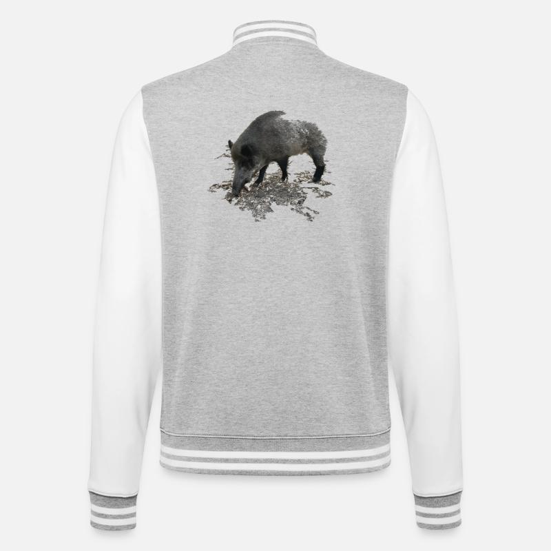 Dzik - Bluza college - szary melanż/biały