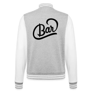 Super logo pour la carte des boissons d'un bar - Veste Teddy - gris chiné / blanc - Dos - Marisol (170cm)