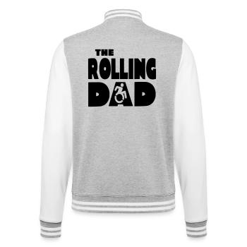 Le papa roulant en fauteuil roulant, papa # - Veste Teddy - gris chiné / blanc - Dos - Marisol (170cm)
