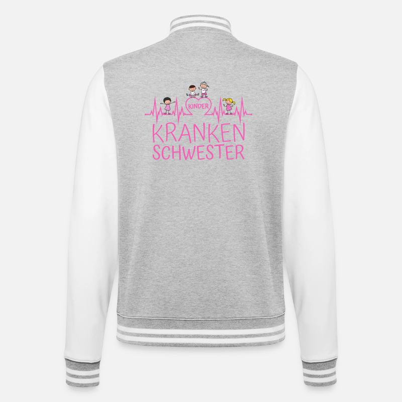 Kinderkrankenschwester Kinder Krankenschwester - College-Sweatjacke - Grau meliert/Weiß