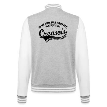 Parfait Creusois - Veste Teddy - gris chiné / blanc - Dos - Marisol (170cm)