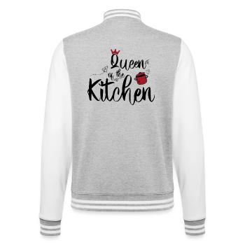 Reine de la cuisine - Veste Teddy - gris chiné / blanc - Dos - Marisol (170cm)
