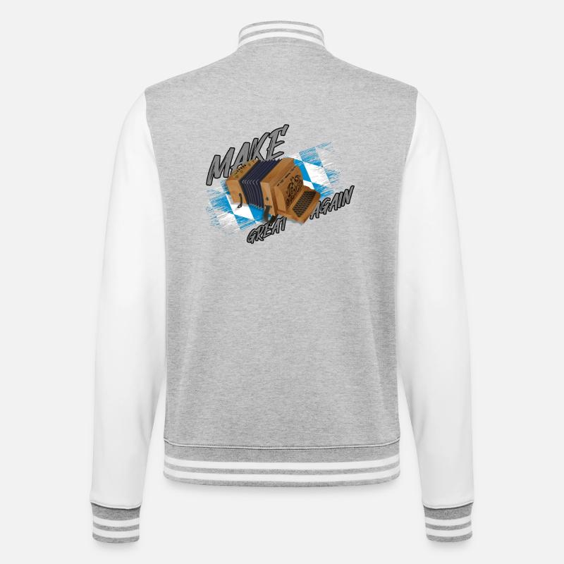 Make Ziach GREAT AGAIN | ZiachON! - College Sweat Jacket - heather grey/white