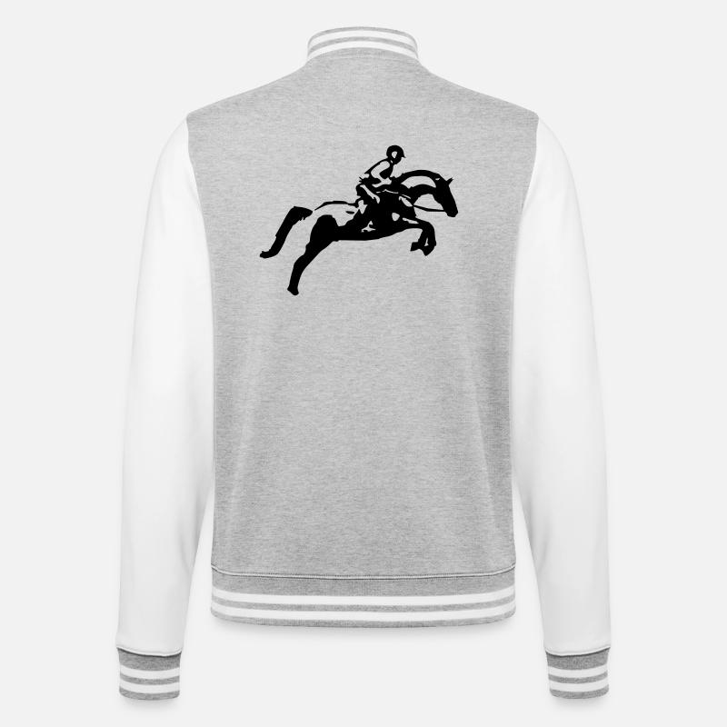 Springreiten Springpferd, Vielseitigkeit - College-Sweatjacke - Grau meliert/Weiß