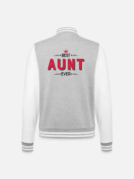 Aunt - College Sweat Jacket - heather grey/white