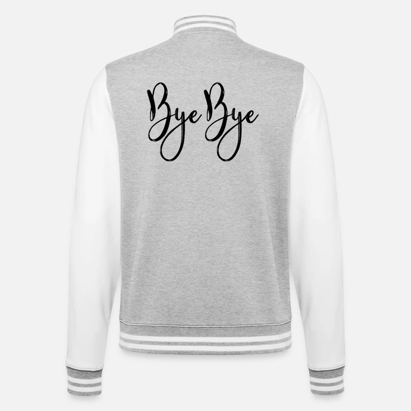 Bye bye - College Sweat Jacket - heather grey/white