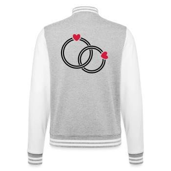 wedding rings - College Sweat Jacket - heather grey/white - Back - Marisol (170cm)