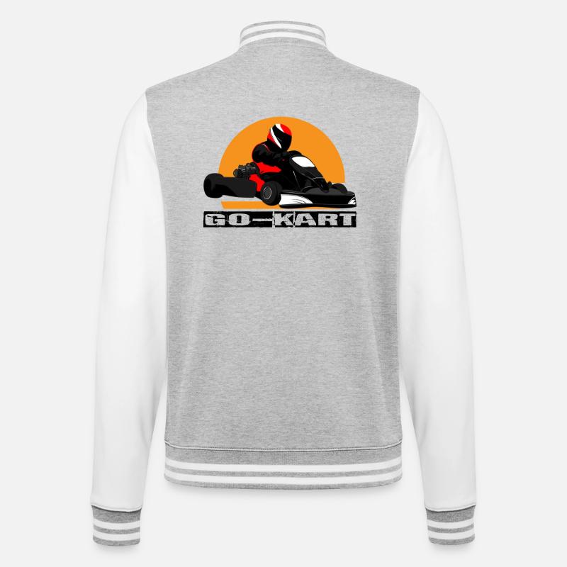 Go Kart - College-Sweatjacke - Grau meliert/Weiß