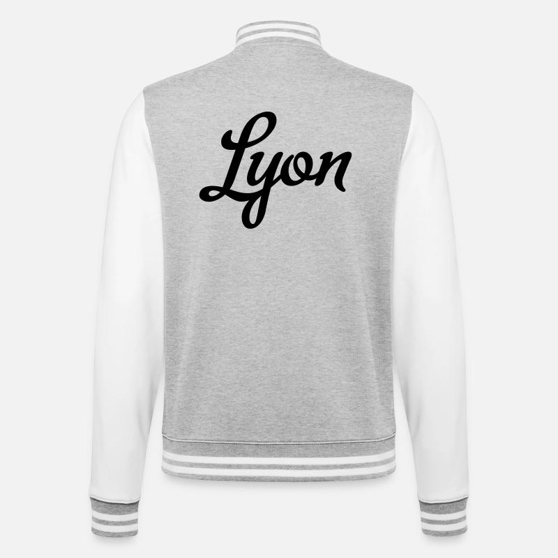 Lyon - College Sweat Jacket - heather grey/white