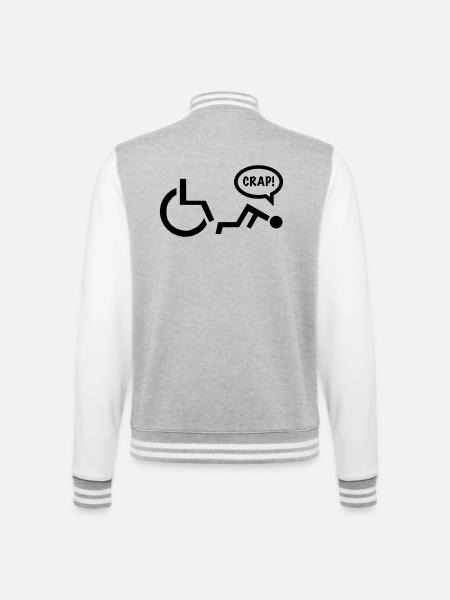 CRAP als Rollstuhlfahrer fällt. Humor Shirt * - College-Sweatjacke - Grau meliert/Weiß