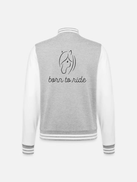 Cheval - Veste Teddy - gris chiné / blanc