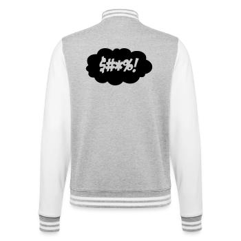 Ein Fluch in einer denkenden Wolke $#*%! * - College-Sweatjacke - Grau meliert/Weiß - Hinten - Marisol (170cm)