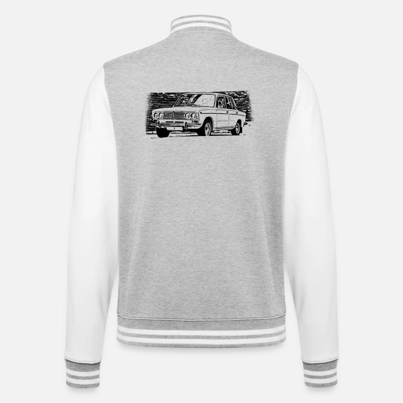 WAS 2103 Lada 1500 Schiguli - College-Sweatjacke - Grau meliert/Weiß