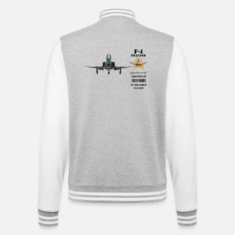 F-4 Phantom - College Sweat Jacket - heather grey/white