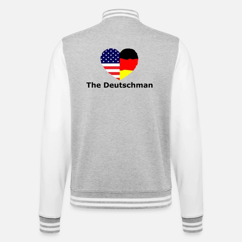 The Deutschmann - College Sweat Jacket - heather grey/white