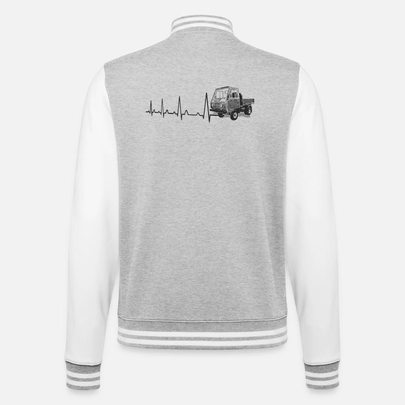 Herzschlag - Multicar M25 - College-Sweatjacke - Grau meliert/Weiß