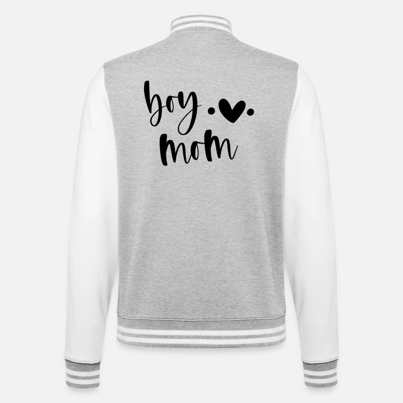 boy mom | Mom | best mom | Gift - College Sweat Jacket - heather grey/white