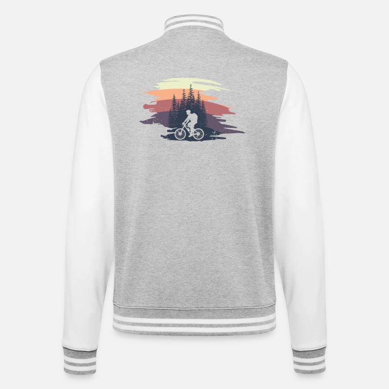 Mountainker in the forest - College Sweat Jacket - heather grey/white