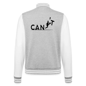Manchmal können Dinge getan werden, wenn Sie möchten # - College-Sweatjacke - Grau meliert/Weiß - Hinten - Marisol (170cm)