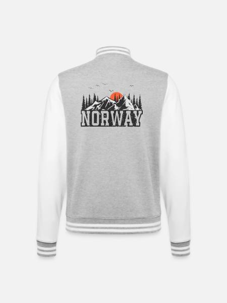 Norway - College Sweat Jacket - heather grey/white