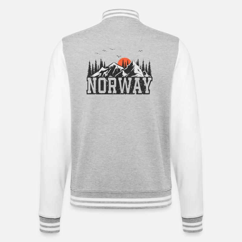 Norway - College Sweat Jacket - heather grey/white