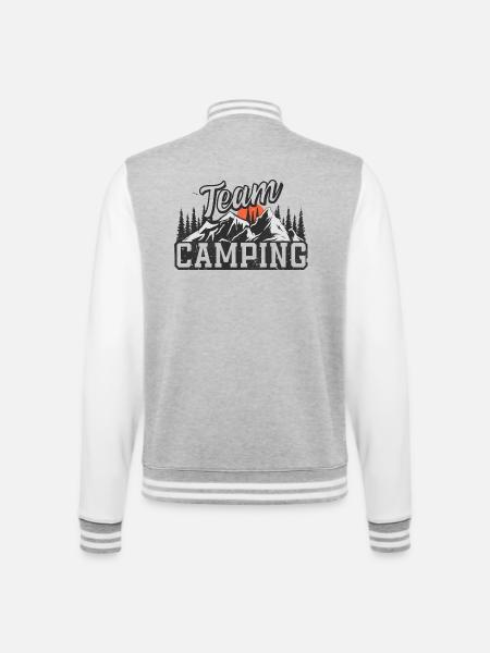 Team Camping - College Sweat Jacket - heather grey/white