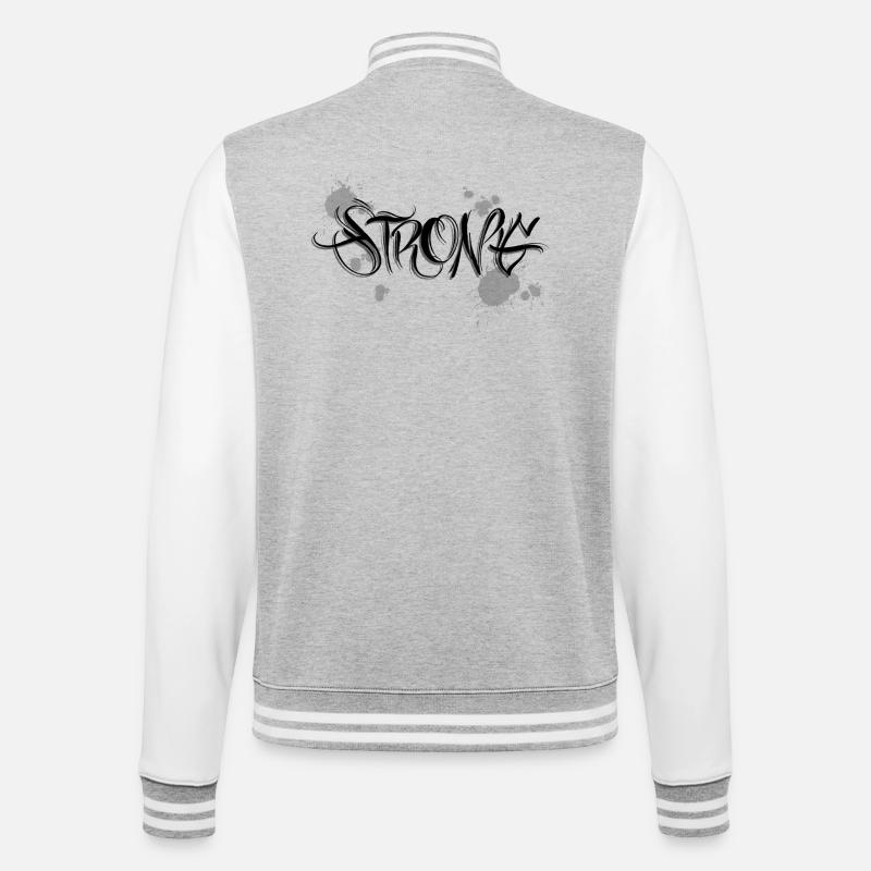 Stark Strong Motivation Graffiti - College-Sweatjacke - Grau meliert/Weiß