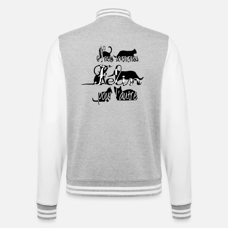 Chat - Veste Teddy - gris chiné / blanc