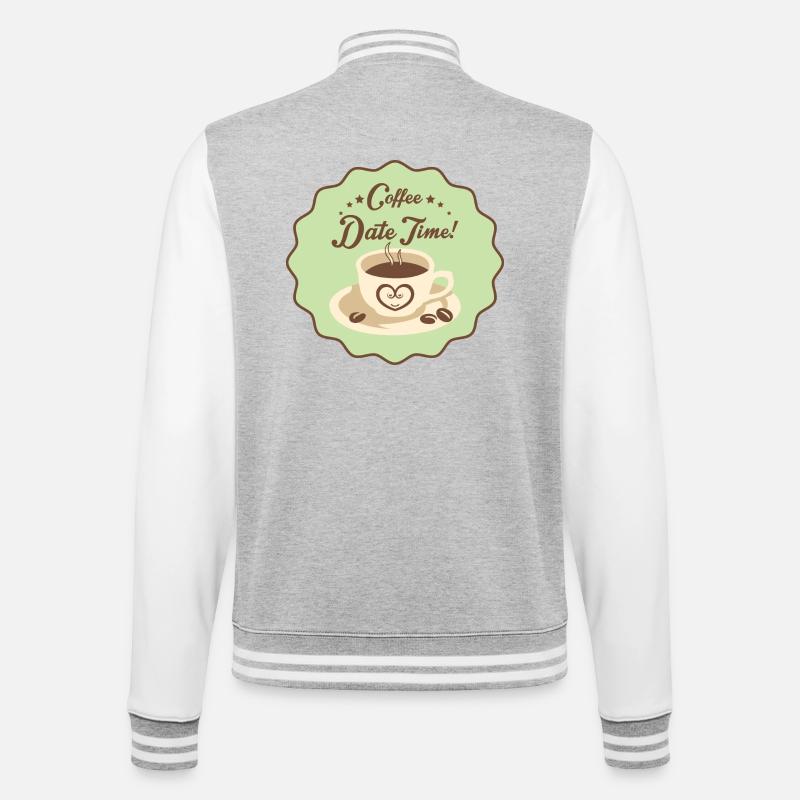 Coffe Date Time - College Sweat Jacket - heather grey/white