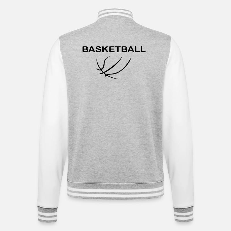Basket-ball - Veste Teddy - gris chiné / blanc