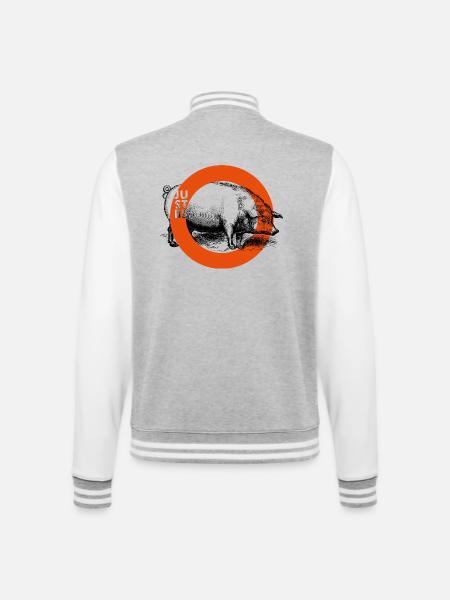 ThinkBick FIF7 - College-Sweatjacke - Grau meliert/Weiß