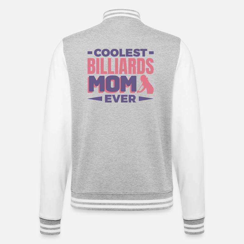 Billard Mutter - College-Sweatjacke - Grau meliert/Weiß