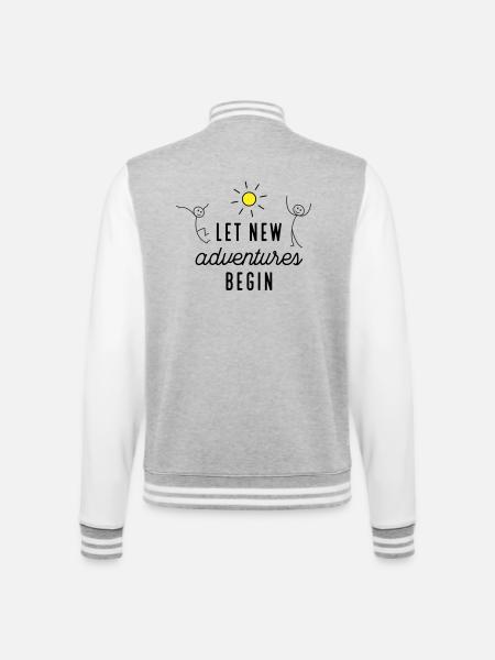 Adventure or new beginning - College Sweat Jacket - heather grey/white