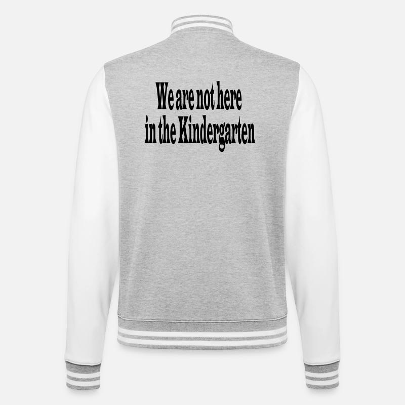 Kindergarten - College-Sweatjacke - Grau meliert/Weiß