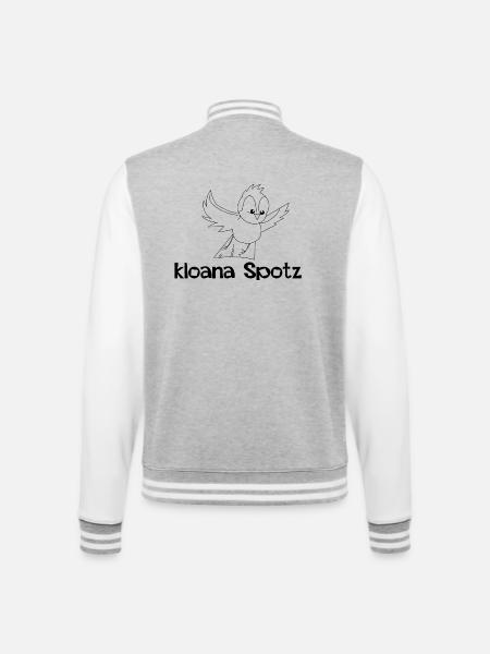 kloana Spotz-kleiner Spatz,Austrian dialect - College Sweat Jacket - heather grey/white