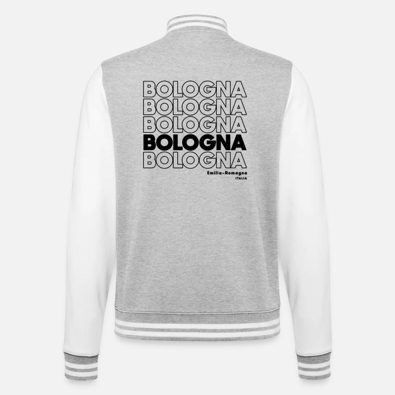 Bologna Lettering Design Emilia-Romagna - College Sweat Jacket - heather grey/white