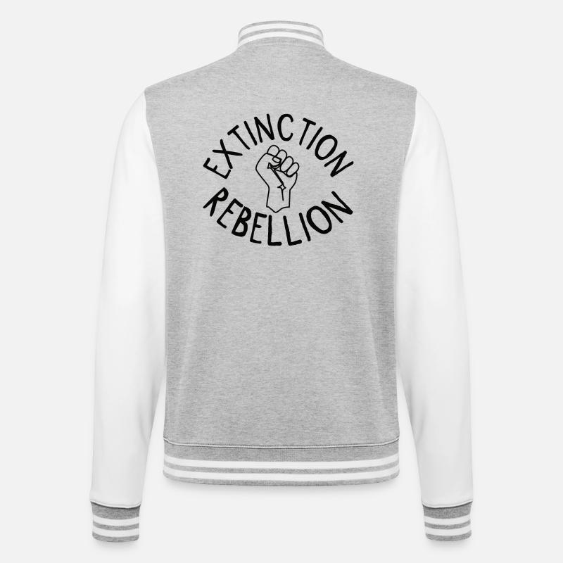 Extinction Rebellion Faust - College-Sweatjacke - Grau meliert/Weiß