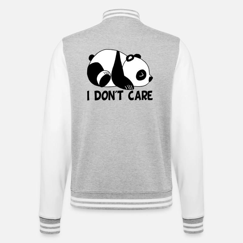 I don't care (Englisch) - College-Sweatjacke - Grau meliert/Weiß