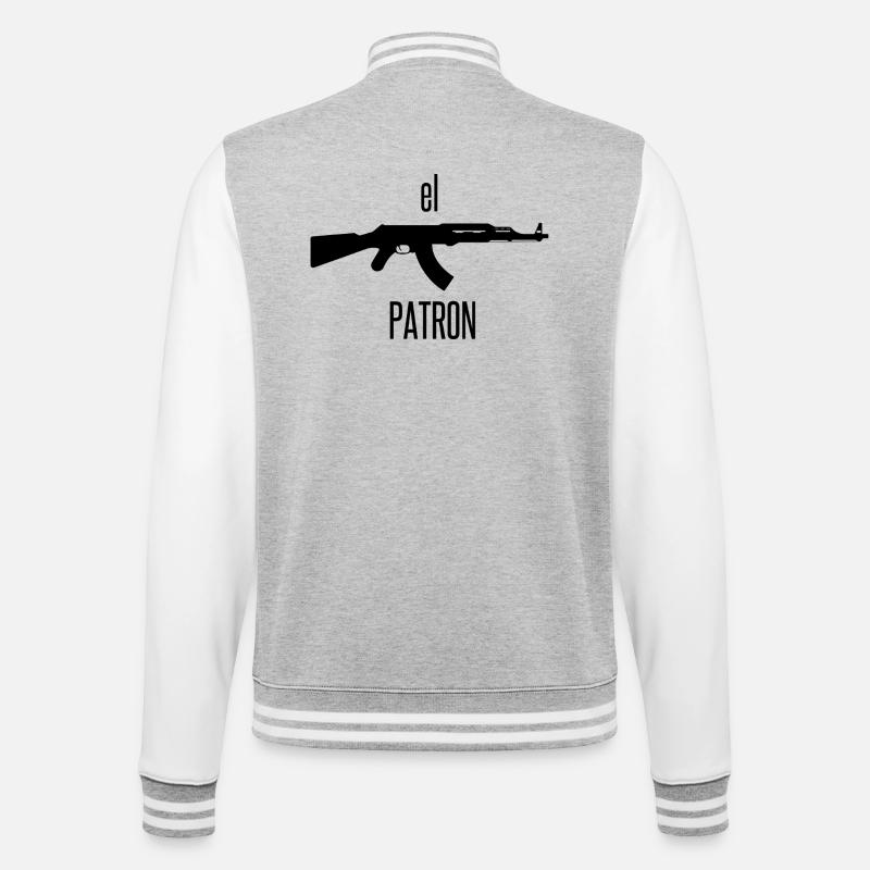 El Patron – Le Look du Leader - Veste Teddy - gris chiné / blanc