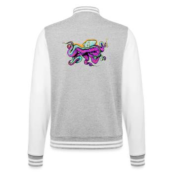 Krake - College-Sweatjacke - Grau meliert/Weiß - Hinten - Marisol (170cm)
