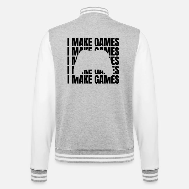 Slogan du concepteur de jeu - Veste Teddy - gris chiné / blanc